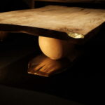 Table basse en bois massif. Noyer. Meuble design, unique et originale. Table sur mesure. Décoration d'intérieur